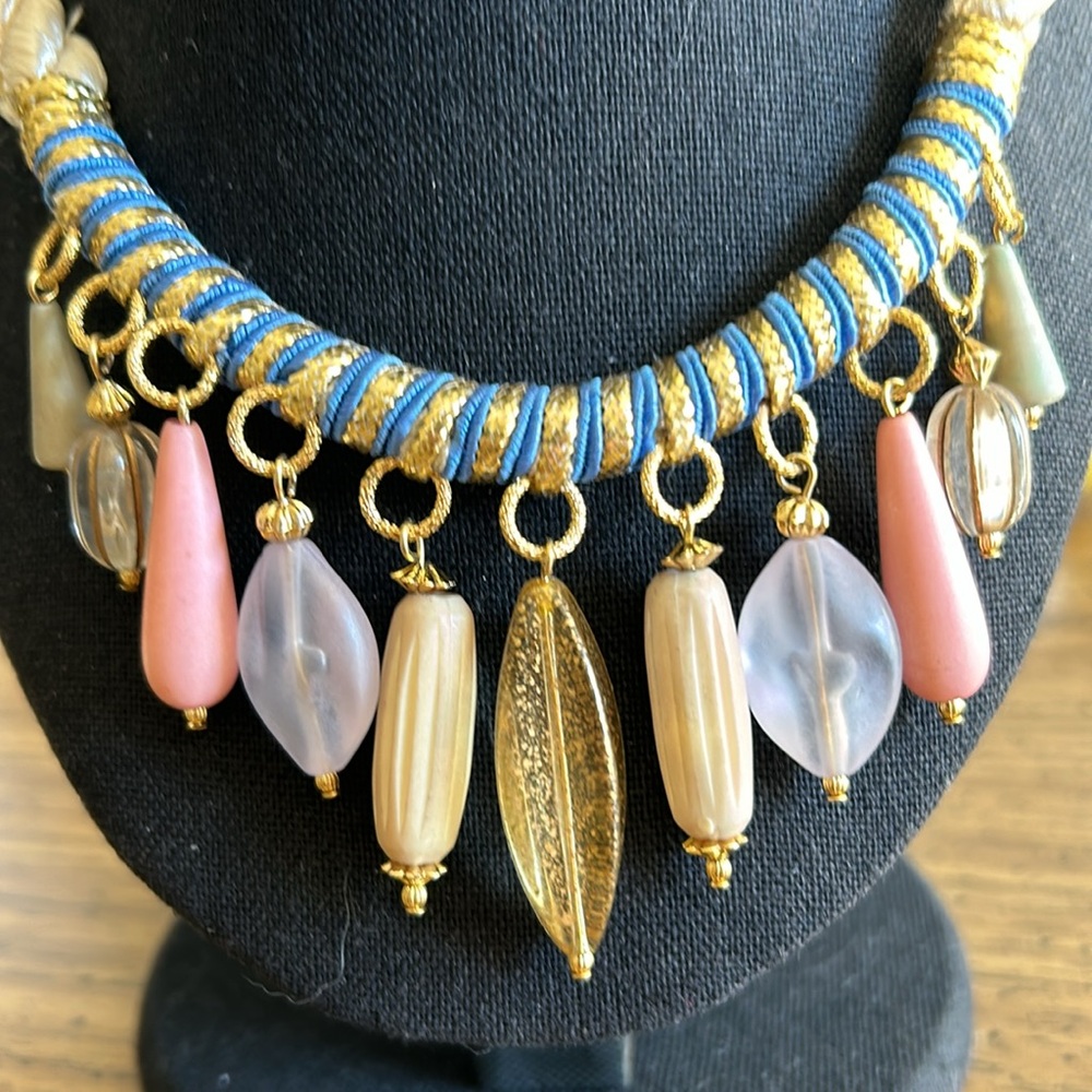 Vintage Egyptian Look Rope Charm Necklace - Picture 9 of 13